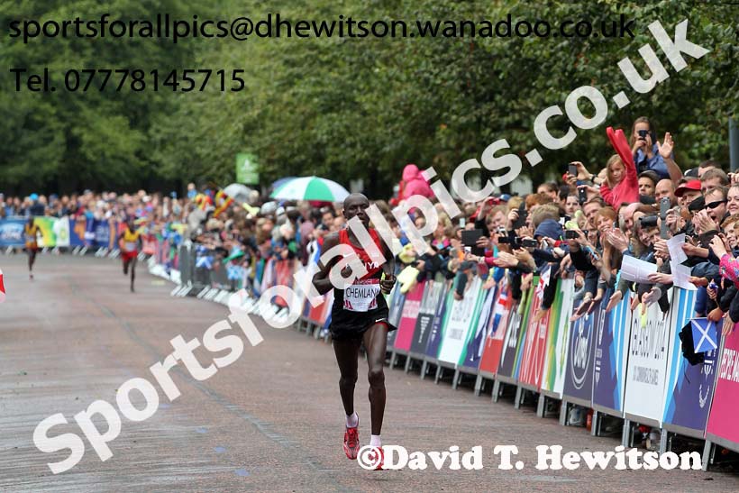Stephen Chemlany (Kenya) 2nd in the mens Commonwealth Games Marathon, Glasgow. Photo: David T. Hewitson/Sports for All Pics